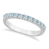 Aquamarine Stackable Ring Anniversary Band in 14k White Gold .50ctw
