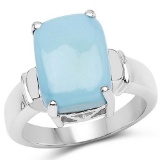 4.57 CTW Genuine Turquoise .925 Sterling Silver Ring
