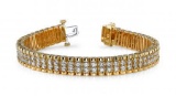 14K YELLOW GOLD 2 CTW G-H VS2/SI1 GRAND DOUBLE DIAMOND BRACELET