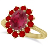 Oval Ruby Ring 14k Yellow Gold (3.65ctw)