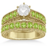 Diamond & Peridot Wedding and Engagement Ring Set 14k Yellow Gold (2.75ctw)