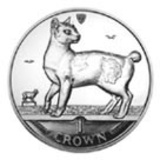 Isle of Man 1994 1 Crown Silver Proof Japanese Bobtail Cat