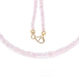 14K Yellow Gold Plated 60.00 CTW Genuine Morganite .925 Sterling Silver Necklace