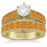 Diamond & Citrine Wedding and Engagement Ring Set 14k Yellow Gold (2.50ctw)