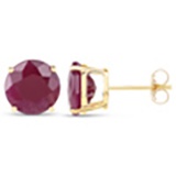 7.40 CTW Genuine Ruby 14K Yellow Gold Earrings