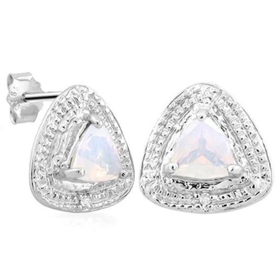 3/4 CTW CREATED FIRE OPAL 925 STERLING SILVER EARRINGS