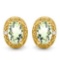0.82 CTW GREEN AMETHYST 10K SOLID YELLOW GOLD EARRING WITH 0.01 CTW DIAMOND ACCENTS