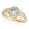 CERTIFIED 18K YELLOW GOLD 1.20 CT G-H/VS-SI1 DIAMOND HALO ENGAGEMENT RING