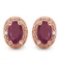1.23 CTW RUBY 10K SOLID RED GOLD EARRING WITH 0.01 CTW DIAMOND ACCENTS