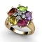 Genuine  3.18 ctw 10k Multi-Color Gemstone Diamond Ring