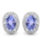 0.79 CTW TANZANITE 10K SOLID WHITE GOLD EARRING WITH 0.01 CTW DIAMOND ACCENTS