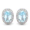 1.15 CTW SKY BLUE TOPAZ 10K SOLID WHITE GOLD EARRING WITH 0.01 CTW DIAMOND ACCENTS