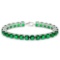 27 CT CREATED EMERALD 925 STERLING SILVER TENNIS BRACELET IN ROUDN SHAPE