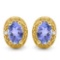 0.79 CTW TANZANITE 10K SOLID YELLOW GOLD EARRING WITH 0.01 CTW DIAMOND ACCENTS