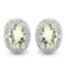 0.82 CTW GREEN AMETHYST 10K SOLID WHITE GOLD EARRING WITH 0.01 CTW DIAMOND ACCENTS