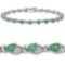 3.60 CTW Genuine Emerald .925 Sterling Silver Bracelet