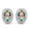 1.04 CTW GREEN MYSTIC QUARTZ 10K SOLID WHITE GOLD EARRING WITH 0.01 CTW DIAMOND ACCENTS