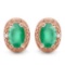 0.83 CTW EMERALD 10K SOLID RED GOLD EARRING WITH 0.01 CTW DIAMOND ACCENTS