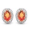1.07 CTW AZOTIC TOPAZ 10K SOLID WHITE GOLD EARRING WITH 0.01 CTW DIAMOND ACCENTS