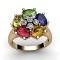 Genuine  2.93 ctw 14k Multi-Color Gemstone Diamond Ring