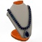 Sapphire 67.30 ctw & Diamond Necklace 14kt W/Y 29G