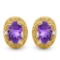 0.91 CTW AMETHYST 10K SOLID YELLOW GOLD EARRING WITH 0.01 CTW DIAMOND ACCENTS