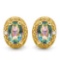 1.04 CTW GREEN MYSTIC QUARTZ 10K SOLID YELLOW GOLD EARRING WITH 0.01 CTW DIAMOND ACCENTS