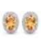 0.88 CTW DARK CITRINE 10K SOLID WHITE GOLD EARRING WITH 0.01 CTW DIAMOND ACCENTS