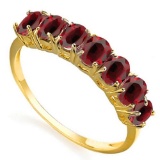 1.35 CTW GENUINE RUBY 10KT SOLID YELLOW GOLD RING