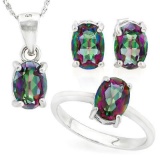 3 2/3 CARAT MYSTIC GEMSTONE 925 STERLING SILVER SET