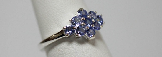 0.65CTW TANZANITE RING .925 STERLING SILVER