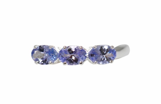 0.90 CTW TANZANITE RING .925 STERLING SILVER