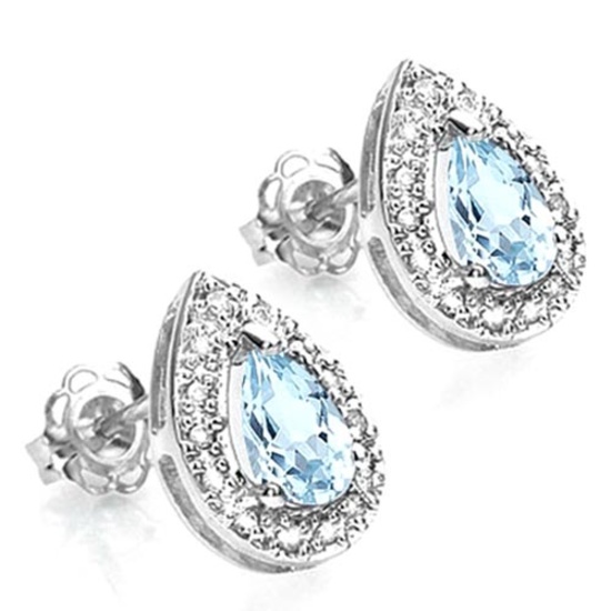 1 CTW BABY SWISS BLUE TOPAZ 925 STERLING SILVER EARRINGS