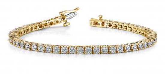 14K YELLOW GOLD 2 CTW G-H SI2/SI3 CLASSIC FOUR PRONG TENNIS BRACELET