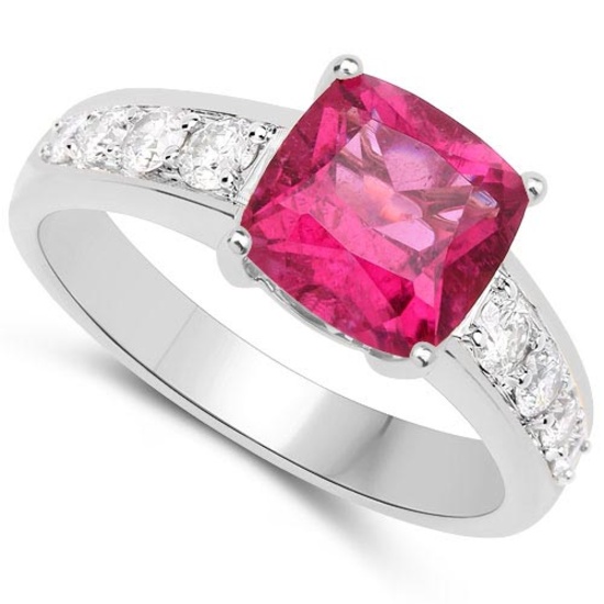 2.18 CTW Genuine Ruby And Diamond 14K w Gold Rings