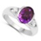 2.70 CTW Amethyst And Diamond 14K White Gold Ring