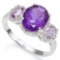 3.51 CTW AMETHYST 925 STERLING SILVER RING