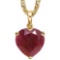 0.9 CTW RUBY 10K SOLID YELLOW GOLD HEART SHAPE PENDANT