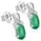 4/5 CTW EMERALD & DIAMOND 925 STERLING SILVER EARRINGS