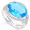 6 1/3 CTW CREATED BLUE TOPAZ & 1/3 CTW CREATED WHITE SAPPHIRE 925 STERLING SILVER RING