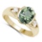 2.70 CTW Green Amethyst And Diamond 14K Rose Gold Ring