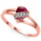 1.11 CTW GENUINE RUBY & GENUINE DIAMOND (6 PCS) 10KT SOLID RED GOLD RING