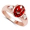 2.70 CTW Genuine Garnet And Diamond 14K Rose Gold Ring