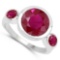 2.60 CTW Genuine Ruby And 14K White Gold Ring
