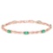 3.02 CTW EMERALD 925 STERLING SILVER RED GOLD PLATED BRACELETT
