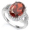 6 1/3 CTW CREATED GARNET & 3/5 CTW CREATED WHITE SAPPHIRE 925 STERLING SILVER RING