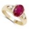 2.70 CTW Genuine Ruby And Diamond 14K RoseGold Ring