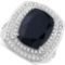 6.90 CTW Genuine Black Sapphire And Diamond 14K w Gold Rings