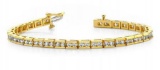 14KT YELLOW GOLD 4 CTW G-H SI2/SI3 TIMELESS ROADWAY DIAMOND TENNIS BRACELET