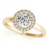 CERTIFIED 18K YELLOW GOLD 1.36 CT G-H/VS-SI1 DIAMOND HALO ENGAGEMENT RING